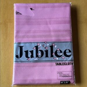 Vintage Tobin Jubilee Tablecloth - PInk - 60 x 86 Oval - New